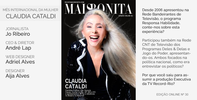 Jornalista Claudia Cataldi é capa da RevistaMaisBonita Edição Online 30