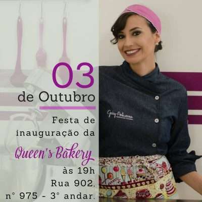 Convite Queens Bakery fotos Any Costa
