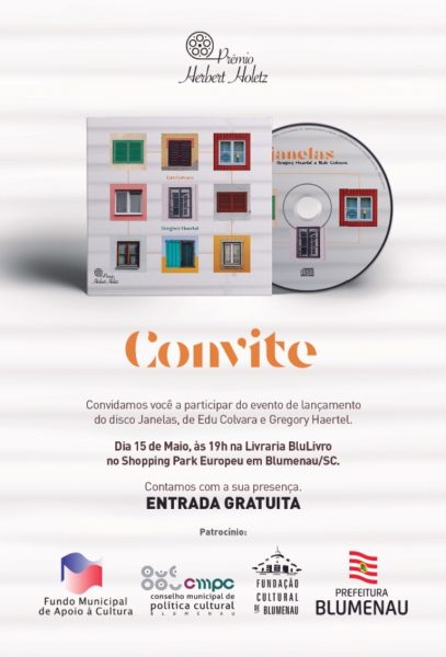 CD Janelas de Edu Colvara e Gregory Haertel será lançado