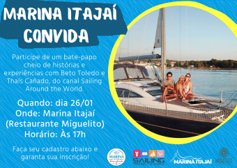 Famoso casal de velejadores faz palestra gratuita em Itajaí (SC)