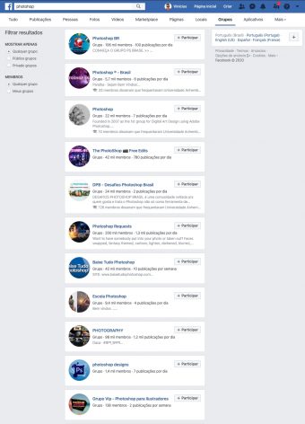 Mídias sociais facebook-grupos-photoshop - Divulgação