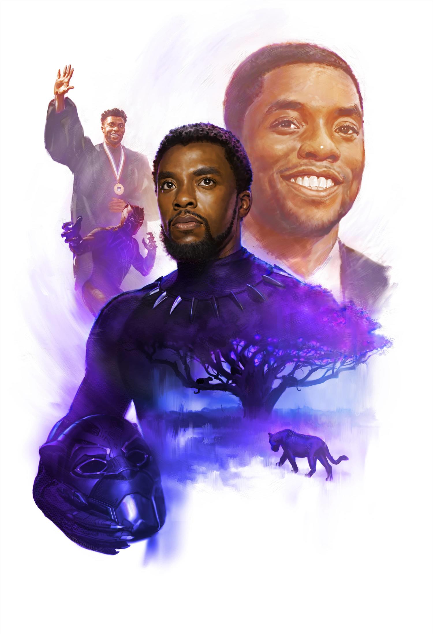 Homenagem a pós da morte do ator Chadwick  Boseman